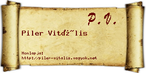 Piler Vitális névjegykártya